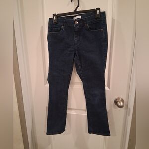 LOFT Dark Blue Modern Kick Crop Skinny Jeans